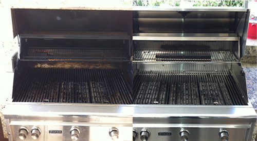Before and after of grill cleaner near Tucson AZ.